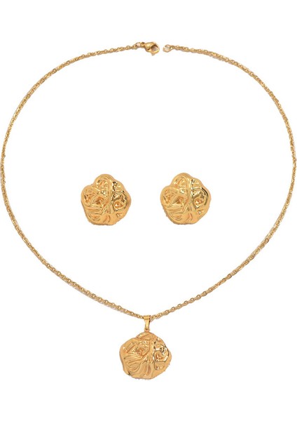 YUANYING-5750 Altın Pileli Tasarım Takı Seti (Yurt Dışından)