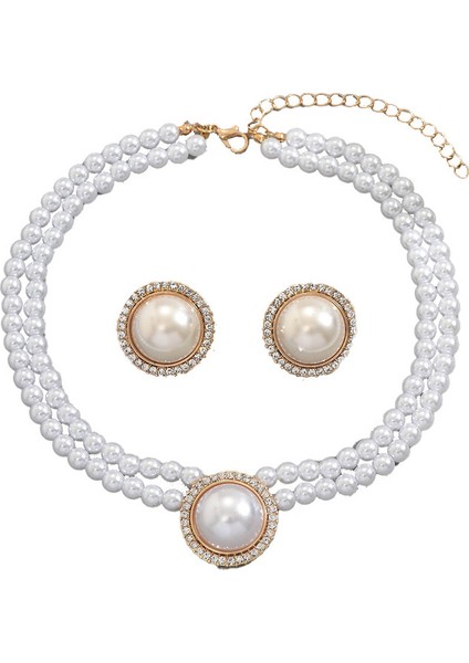 YUANYING-5731 Çift Katmanlı Inci Takı Seti (Yurt Dışından)