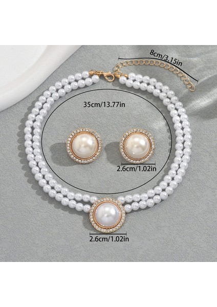 YUANYING-5731 Çift Katmanlı Inci Takı Seti (Yurt Dışından) modelleri