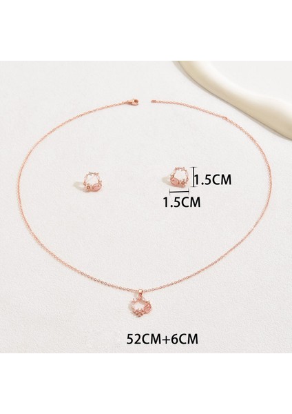 YUANYING-4870 Gül Altın Sade Zirkon Taşlı Takı Seti (Yurt Dışından) modelleri