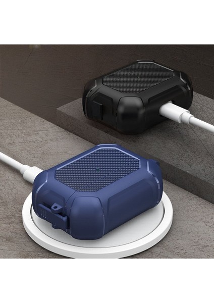 Airpods Pro 3 Uyumlu Karbon Fiber Detaylı Askı Aparatlı 360 Tam Koruma Kılıf fiyatları