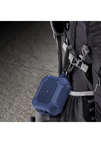 Airpods Pro 3 Uyumlu Karbon Fiber Detaylı Askı Aparatlı 360 Tam Koruma Kılıf modelleri