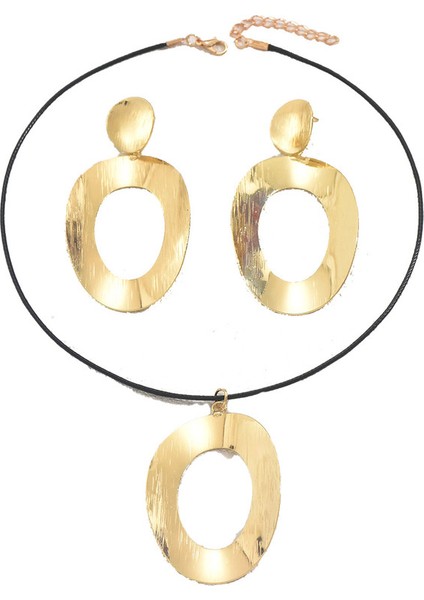 YUANYING-5371 Altın Büyük Yuvarlak Kolye Takı Seti (Yurt Dışından)