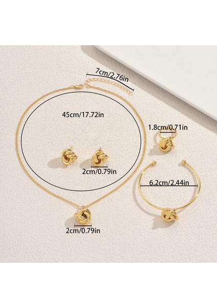 YUANYING-0053 Altın Geometrik Düzensiz Kolye Tasarım Takı Seti (Yurt Dışından) modelleri