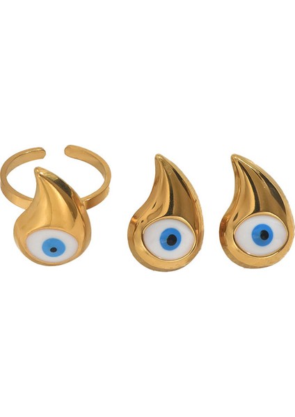 YUANYING-1273 Altın Şeytan Gözü Tasarım Takı Seti (Yurt Dışından)