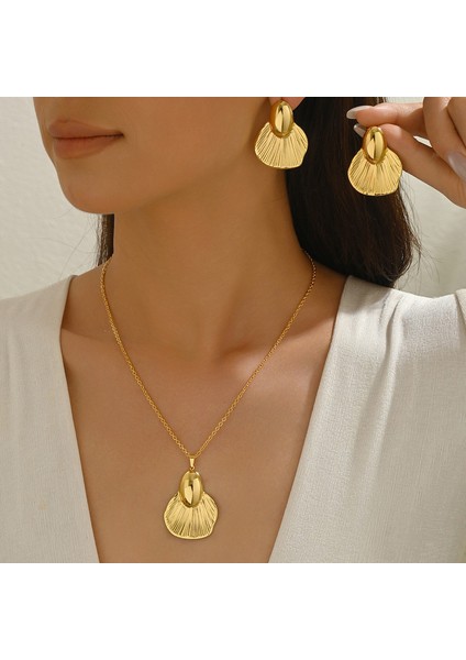 YUANYING-5738 Altın Yaprak Dokulu Tasarım Takı Seti (Yurt Dışından) fiyatları