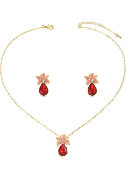 YUANYING-5407-4 Altın Kakmalı Zirkon Çiçekli Takı Seti (Yurt Dışından)