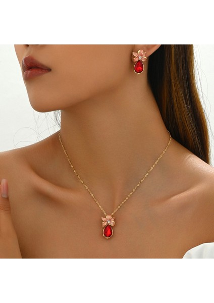 YUANYING-5407-4 Altın Kakmalı Zirkon Çiçekli Takı Seti (Yurt Dışından) fiyatları