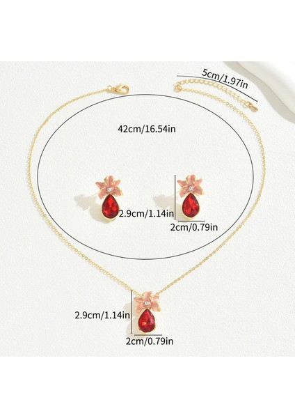 YUANYING-5407-4 Altın Kakmalı Zirkon Çiçekli Takı Seti (Yurt Dışından) modelleri