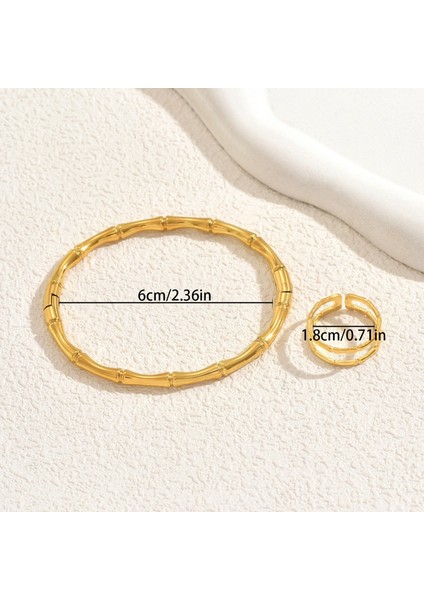 YUANYING-5792 Altın Moda Bambu Tasarım Takı Seti (Yurt Dışından) modelleri