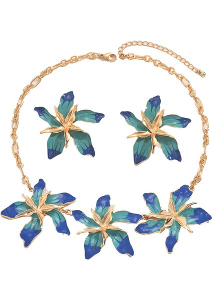 YUANYING-5740 Altın Avrupa ve Amerikan Tarzı Çiçek Takı Seti (Yurt Dışından)