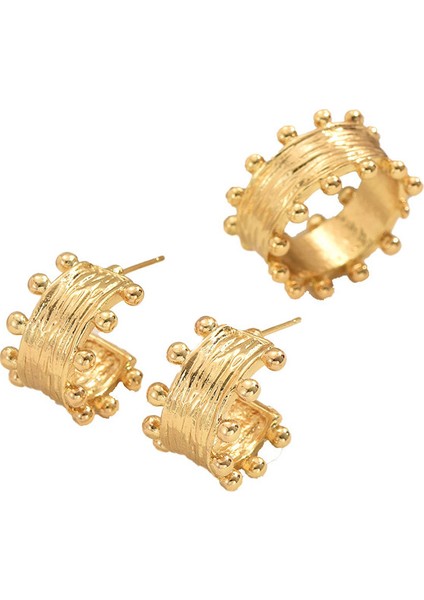 YUANYING-1244 Altın Pileli Tasarım Takı Seti (Yurt Dışından)