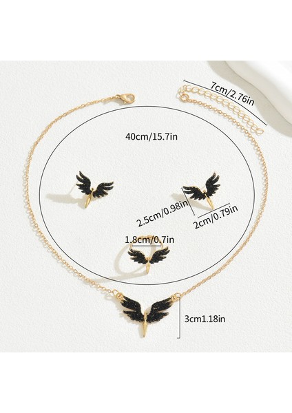 YUANYING-5409-2 Altın Melek Kanatlı Takı Seti (Yurt Dışından) modelleri