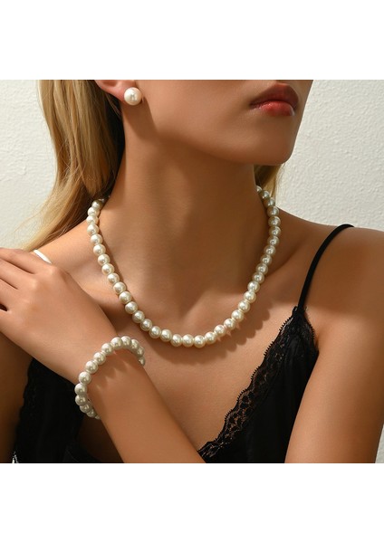 YUANYING-5311 Beyaz Uyumlu Inci Takı Seti (Yurt Dışından) modelleri