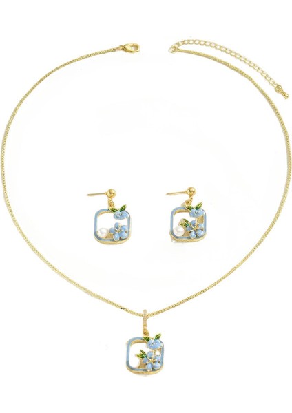 YUANYING-5558 Altın Çiçek Desenli Takı Seti (Yurt Dışından)