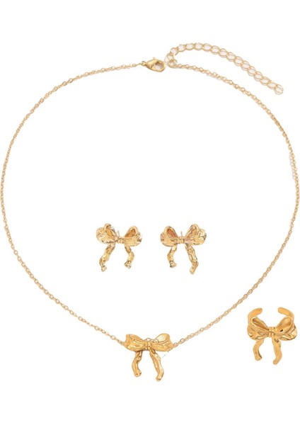 YUANYING-0049 Altın Fiyonklu Takı Seti (Yurt Dışından)