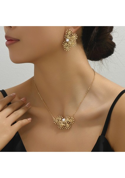 YUANYING-5135 Altın Ayçiçeği Şekilli Takı Seti (Yurt Dışından) fiyatları