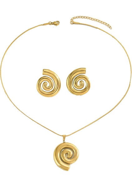 YUANYING-5420-1 Altın Döner Iplikli Takı Seti (Yurt Dışından)