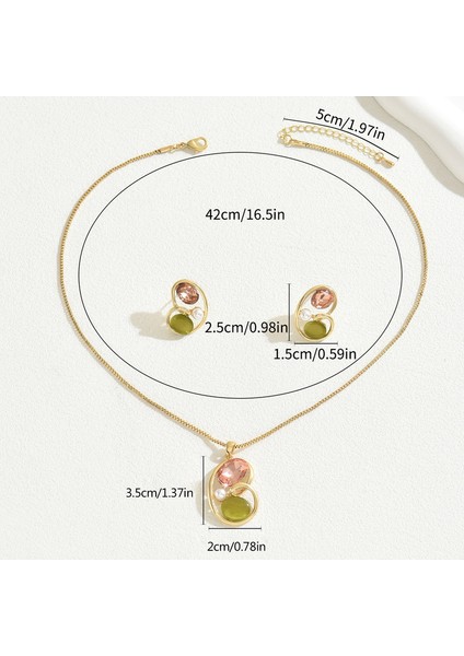 YUANYING-5407-11 Altın Kore Uyumu Değerli Taşlı Takı Seti (Yurt Dışından) modelleri