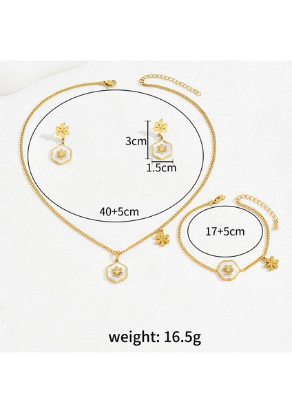 YUANYING-5158 Altın Çiçek Desenli Takı Seti (Yurt Dışından) modelleri
