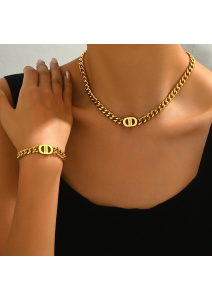 YUANYING-5528 Altın Işık Lüks Hip-Hop Tarzı Takı Seti (Yurt Dışından) fiyatları