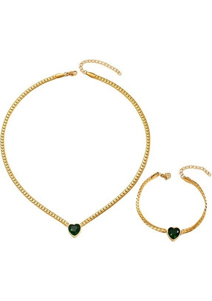 YUANYING-4770 Altın Işlemeli Yapay Taşlı Takı Seti (Yurt Dışından)