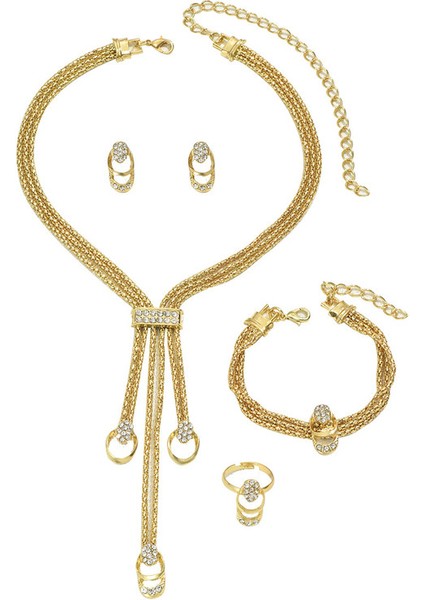 YUANYING-0017 Altın Çok Katmanlı Kakma Takı Seti (Yurt Dışından)
