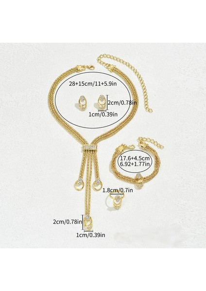 YUANYING-0017 Altın Çok Katmanlı Kakma Takı Seti (Yurt Dışından) modelleri