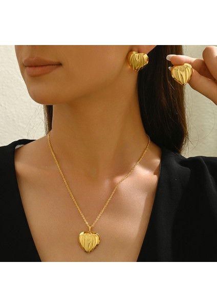 YUANYING-0052 Altın Pileli Aşk Tasarımlı Takı Seti (Yurt Dışından) fiyatları