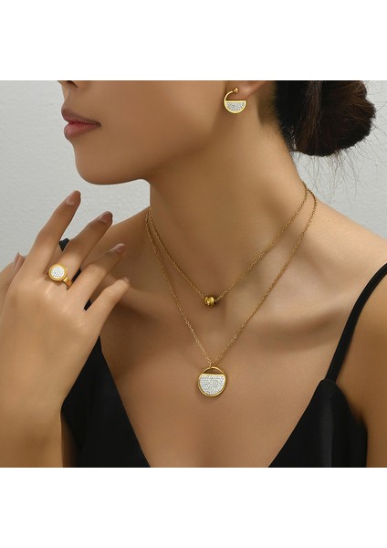 YUANYING-5138 Altın Kakma Zirkon Taşlı Takı Seti (Yurt Dışından) fiyatları