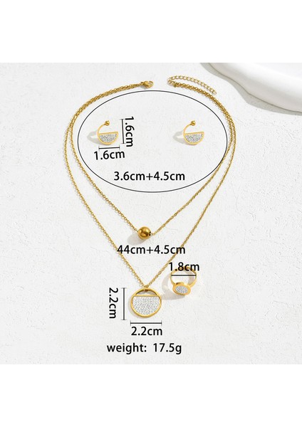 YUANYING-5138 Altın Kakma Zirkon Taşlı Takı Seti (Yurt Dışından) modelleri