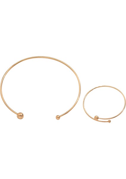 YUANYING-5617 Altın Sade Çizgili Takı Seti (Yurt Dışından)