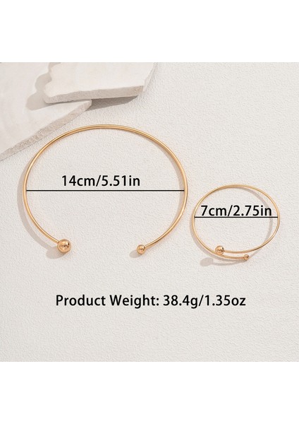 YUANYING-5617 Altın Sade Çizgili Takı Seti (Yurt Dışından) modelleri