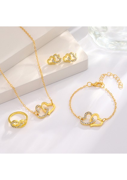 YUANYING-003 Altın Aşk Takı Dört Parçalı Set (Yurt Dışından) fiyatları