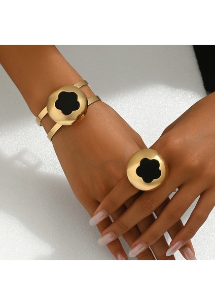 YUANYING-7674 Altın Kakmalı Erik Çiçeği Tasarımlı Takı Seti (Yurt Dışından) fiyatları