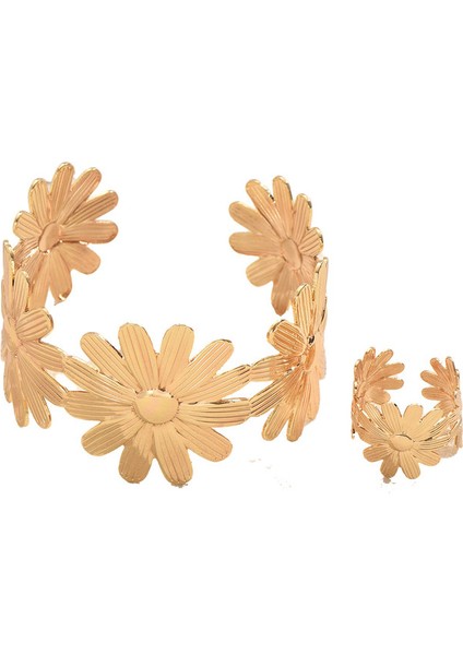 YUANYING-7729 Altın Ayçiçeği Şekilli Takı Seti (Yurt Dışından)