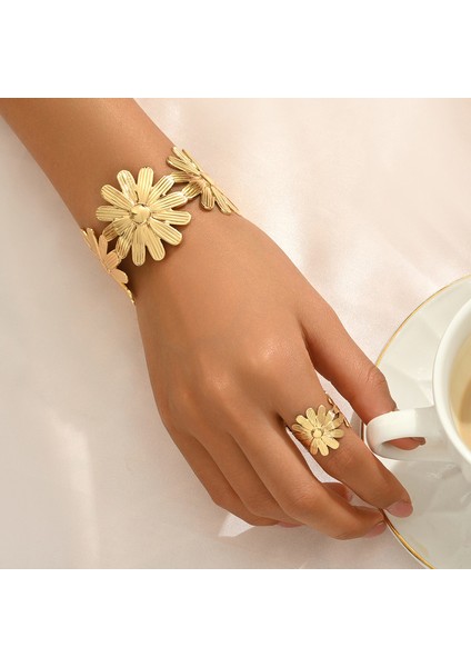 YUANYING-7729 Altın Ayçiçeği Şekilli Takı Seti (Yurt Dışından) fiyatları