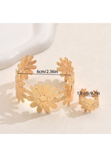 YUANYING-7729 Altın Ayçiçeği Şekilli Takı Seti (Yurt Dışından) modelleri