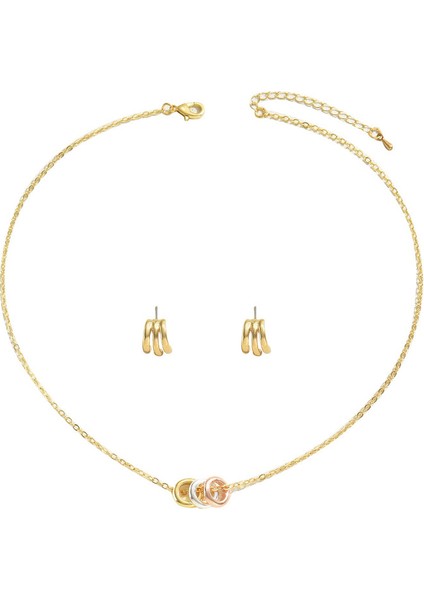 YUANYING-5555 Altın Yüzük Kolye Takı Seti (Yurt Dışından)