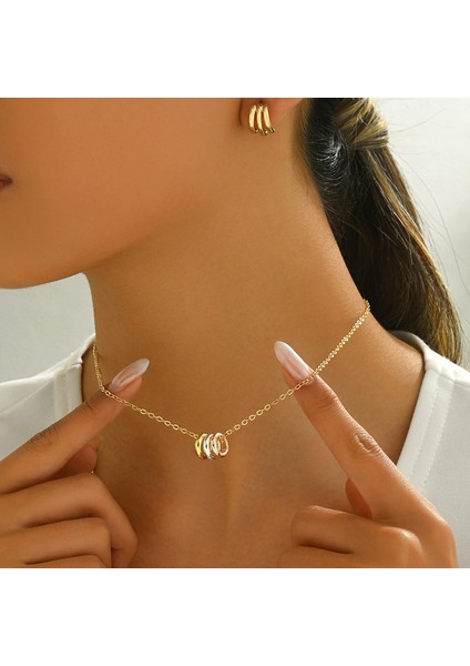 YUANYING-5555 Altın Yüzük Kolye Takı Seti (Yurt Dışından) fiyatları