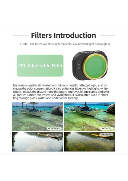 Djı Mini 4 Için Sunnylife 4 Pro Ayarlanabilir Çok Fonksiyonlu Kullanımı Kolay Taşınabilir Drone Filtre Seti, MCUV+CPL+ND32+ND64 (Yurt Dışından) fırsatları