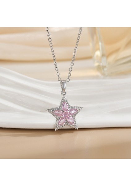 Yeni Bakır Kaplama Mikro-Set Zirkon Metin Tasarımı Moda Basit ve Çok Yönlü Kolye Ucu Kolye (Yurt Dışından)