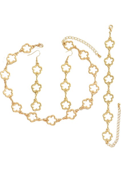 YUANYING-0027 Altın Erik Çiçeği Takı Seti (Yurt Dışından)