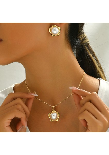 YUANYING-5557 Altın Kakma Inci Takı Seti (Yurt Dışından) fiyatları