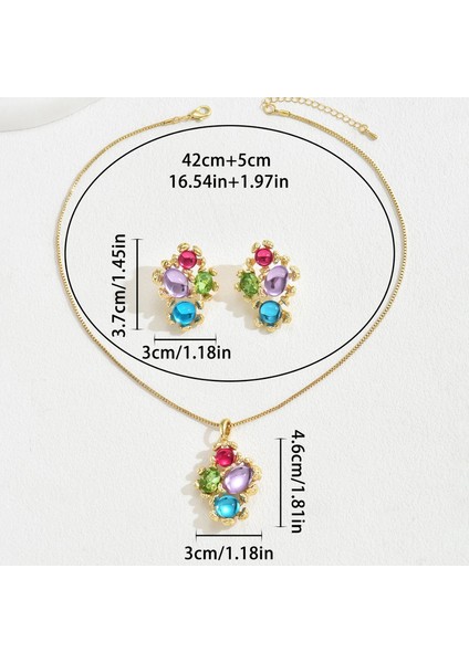 YUANYING-5416-8 Altın Kişilik Işlemeli Değerli Taşlı Takı Seti (Yurt Dışından) modelleri