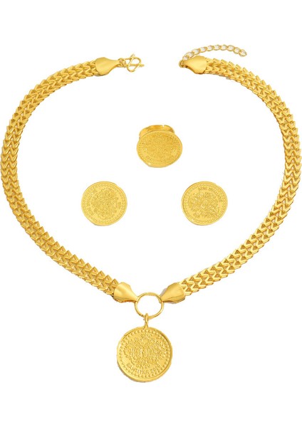 YUANYING-5395 Altın Hayat Ağacı Kolye Takı Seti (Yurt Dışından)