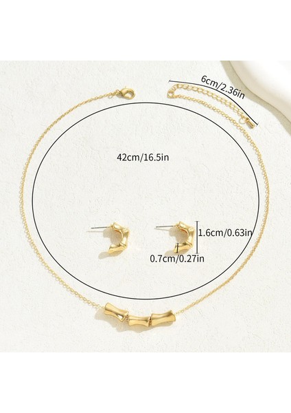 YUANYING-5553 Altın Bambu Takı Seti (Yurt Dışından) modelleri