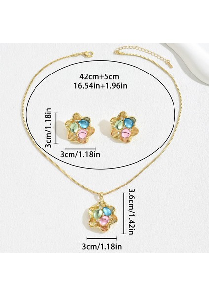 YUANYING-5416-16 Altın Kakmalı Yapay Taş Takı Seti (Yurt Dışından) modelleri