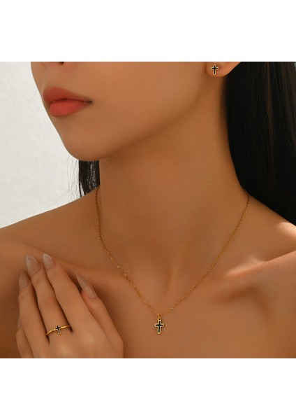 YUANYING-5701 Altın Haç Kolye Takı Seti (Yurt Dışından) fiyatları