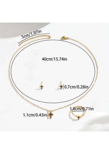 YUANYING-5701 Altın Haç Kolye Takı Seti (Yurt Dışından) modelleri